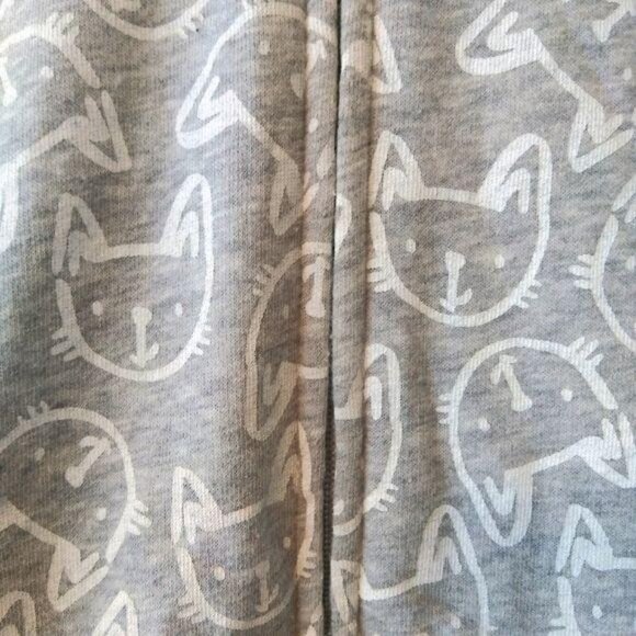 Circo Size X-Large (14/16) Sweatshirt Hooded Full-Zip Cat Print Gray Cozy Comfy - Picture 4 of 6